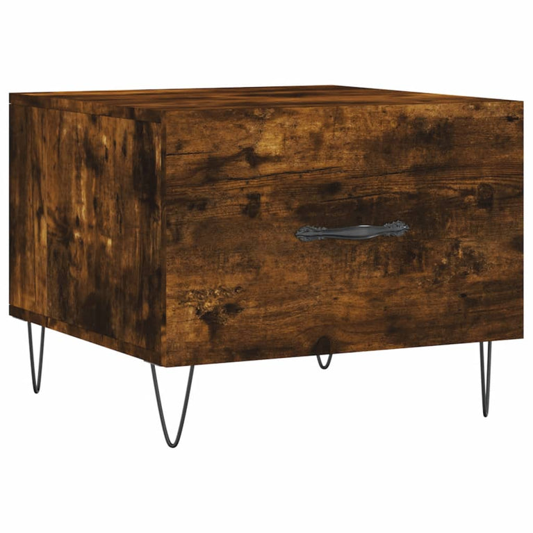Salontafels 2 st 50x50x40 cm bewerkt hout gerookt eikenkleurig MeubelReus