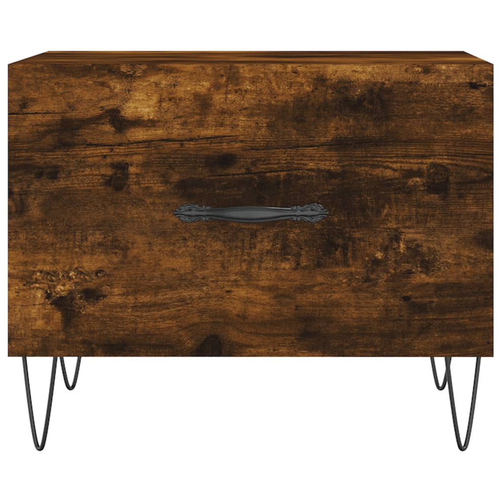 Salontafels 2 st 50x50x40 cm bewerkt hout gerookt eikenkleurig MeubelReus