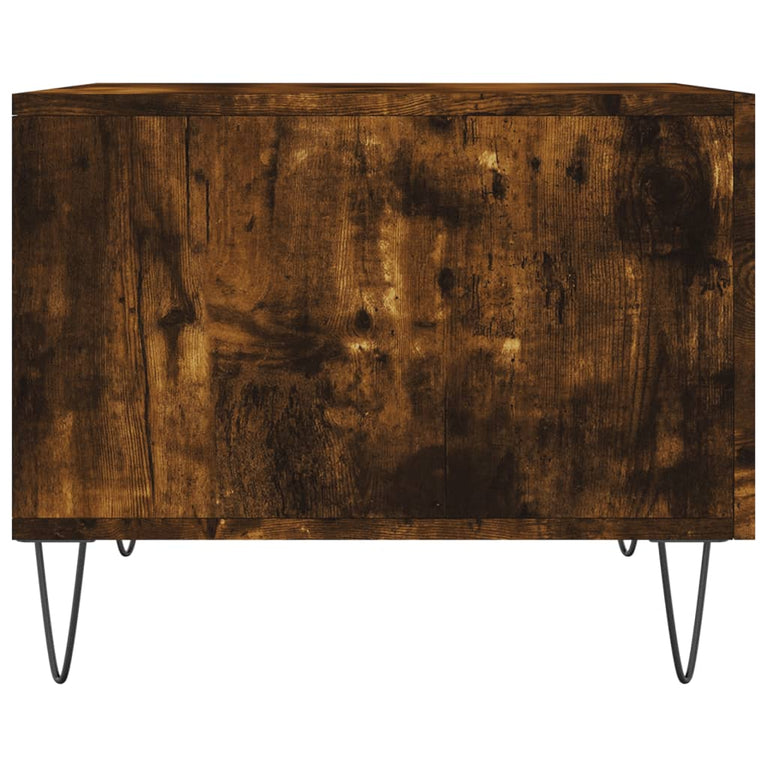 Salontafels 2 st 50x50x40 cm bewerkt hout gerookt eikenkleurig MeubelReus