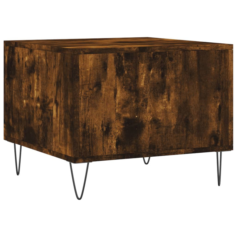 Salontafels 2 st 50x50x40 cm bewerkt hout gerookt eikenkleurig MeubelReus