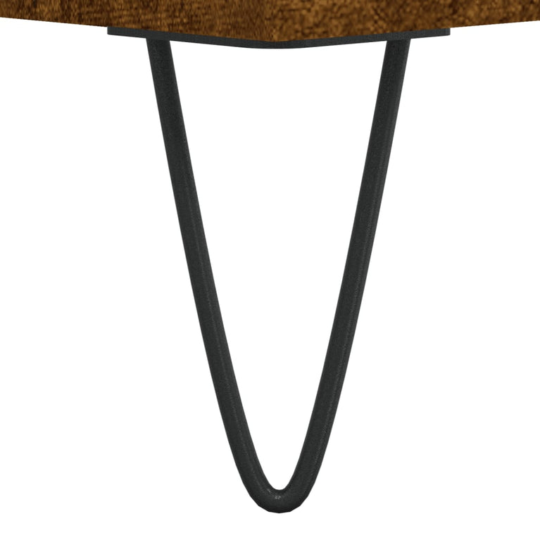 Salontafels 2 st 50x50x40 cm bewerkt hout gerookt eikenkleurig MeubelReus