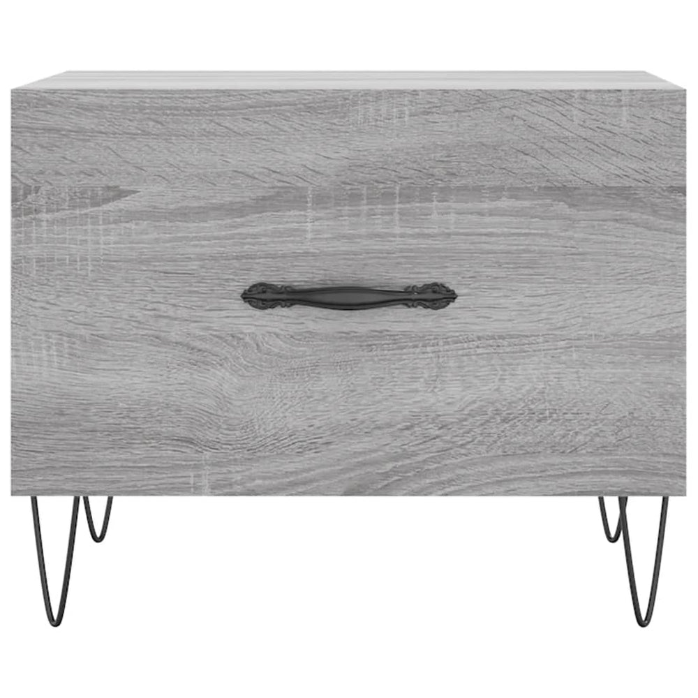 Salontafels 2 st 50x50x40 cm bewerkt hout grijs sonoma eiken MeubelReus