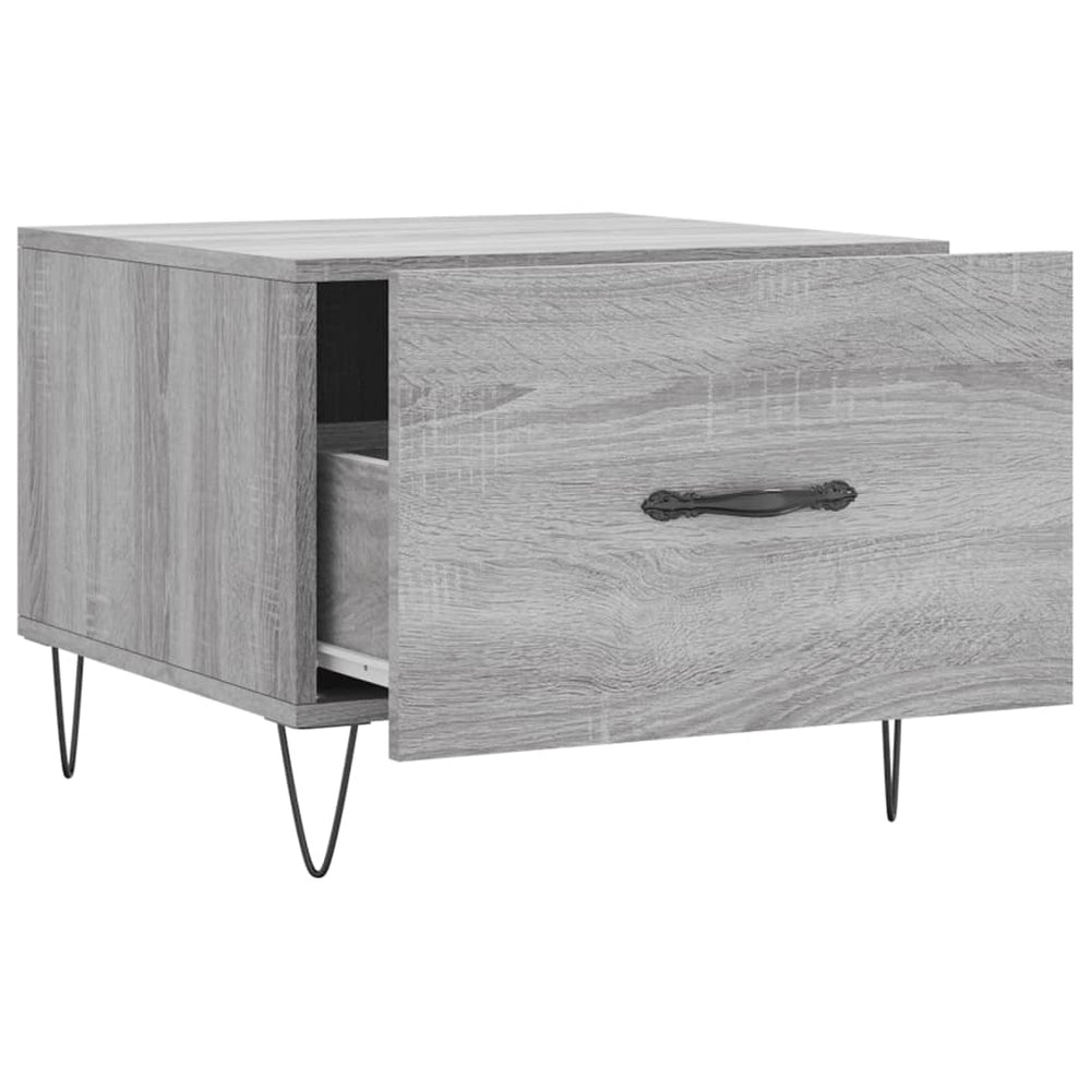 Salontafels 2 st 50x50x40 cm bewerkt hout grijs sonoma eiken MeubelReus