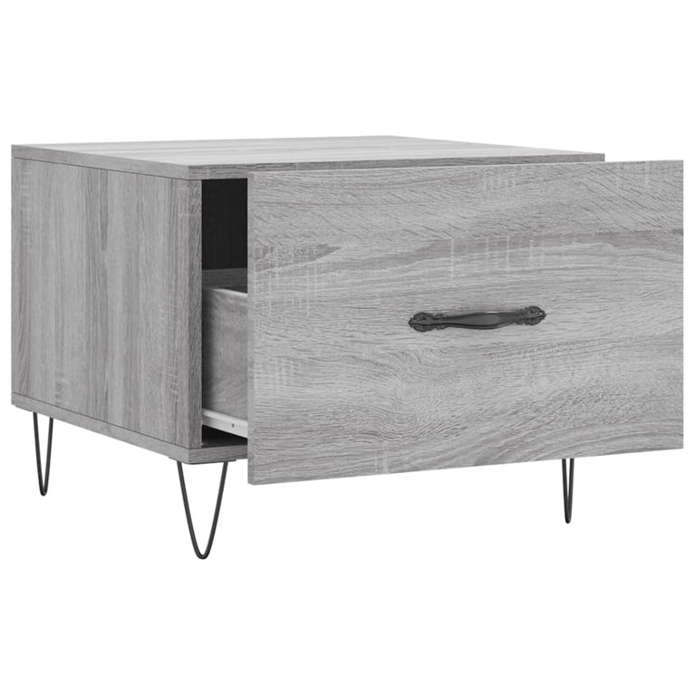 Salontafels 2 st 50x50x40 cm bewerkt hout grijs sonoma eiken MeubelReus