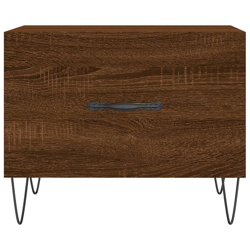 Salontafels 2 st 50x50x40 cm bewerkt hout bruin eikenkleur MeubelReus