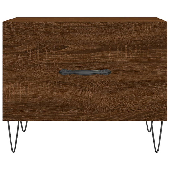 Salontafels 2 st 50x50x40 cm bewerkt hout bruin eikenkleur MeubelReus