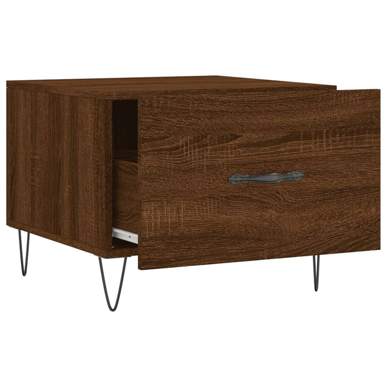 Salontafels 2 st 50x50x40 cm bewerkt hout bruin eikenkleur MeubelReus