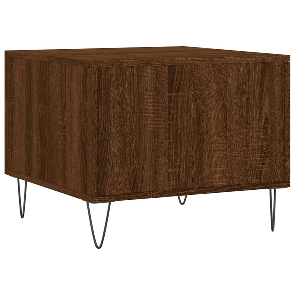 Salontafels 2 st 50x50x40 cm bewerkt hout bruin eikenkleur MeubelReus