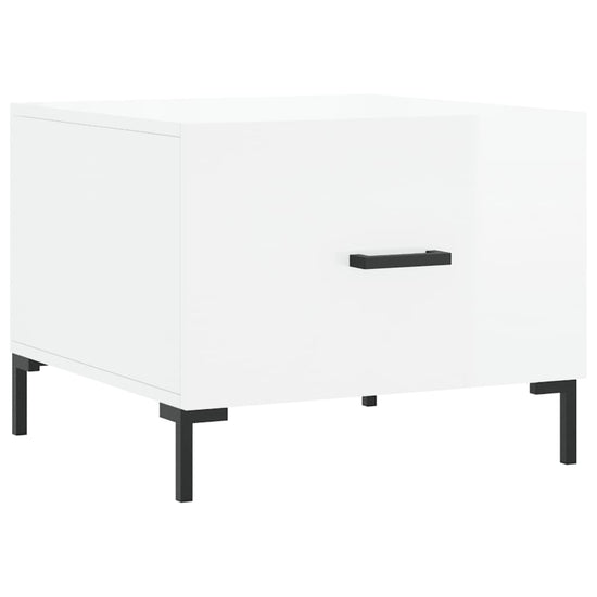Salontafels 2 st 50x50x40 cm bewerkt hout hoogglans wit MeubelReus