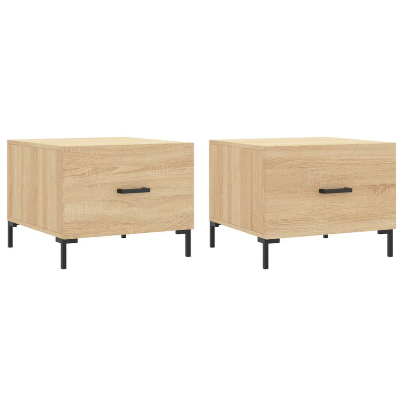 Salontafels 2 st 50x50x40 cm bewerkt hout sonoma eikenkleurig MeubelReus