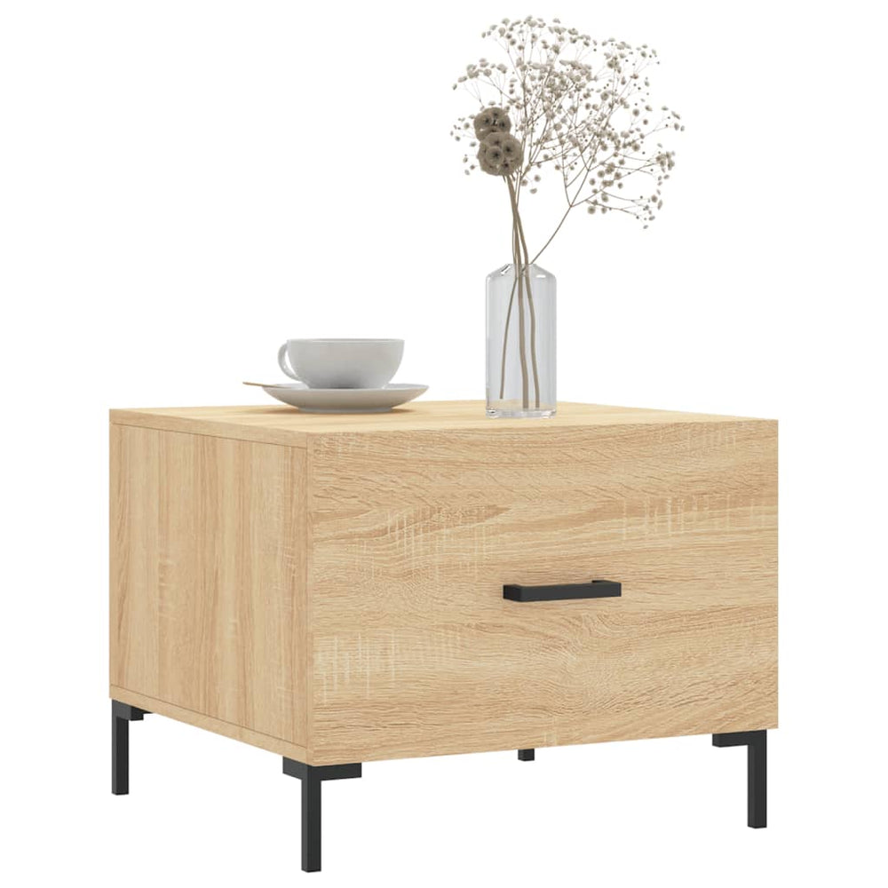 Salontafels 2 st 50x50x40 cm bewerkt hout sonoma eikenkleurig MeubelReus