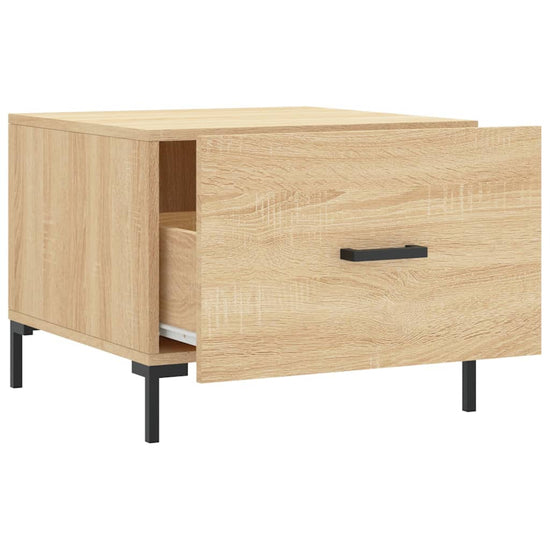Salontafels 2 st 50x50x40 cm bewerkt hout sonoma eikenkleurig MeubelReus