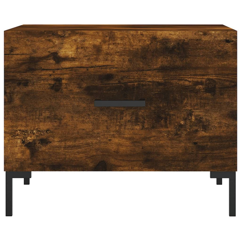 Salontafels 2 st 50x50x40 cm bewerkt hout gerookt eikenkleurig MeubelReus
