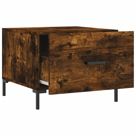 Salontafels 2 st 50x50x40 cm bewerkt hout gerookt eikenkleurig MeubelReus