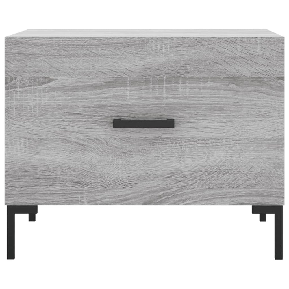 Salontafels 2 st 50x50x40 cm bewerkt hout grijs sonoma eiken MeubelReus