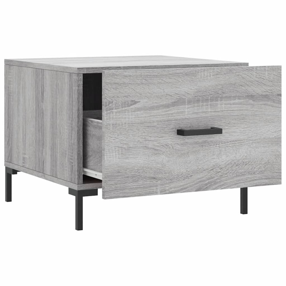 Salontafels 2 st 50x50x40 cm bewerkt hout grijs sonoma eiken MeubelReus