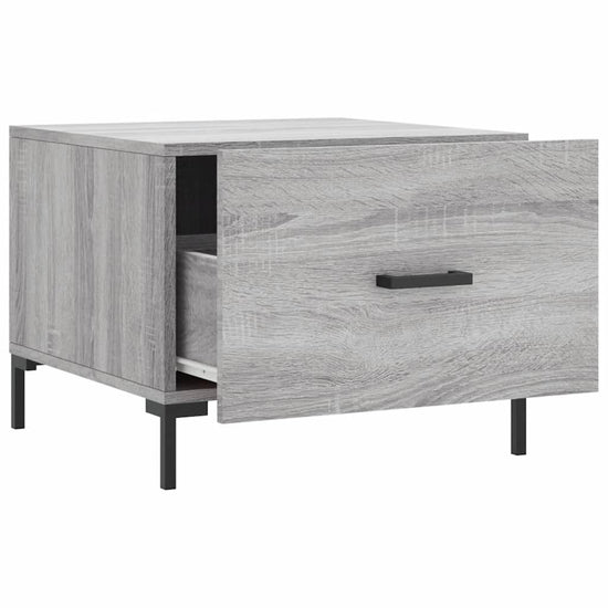 Salontafels 2 st 50x50x40 cm bewerkt hout grijs sonoma eiken MeubelReus