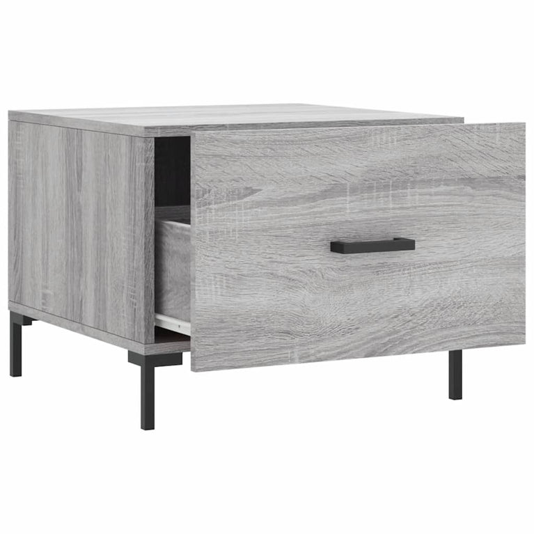 Salontafels 2 st 50x50x40 cm bewerkt hout grijs sonoma eiken MeubelReus