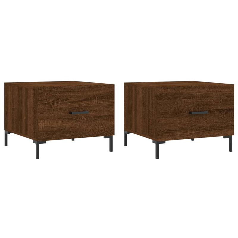 Salontafels 2 st 50x50x40 cm bewerkt hout bruin eikenkleur MeubelReus