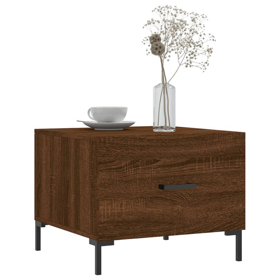 Salontafels 2 st 50x50x40 cm bewerkt hout bruin eikenkleur MeubelReus