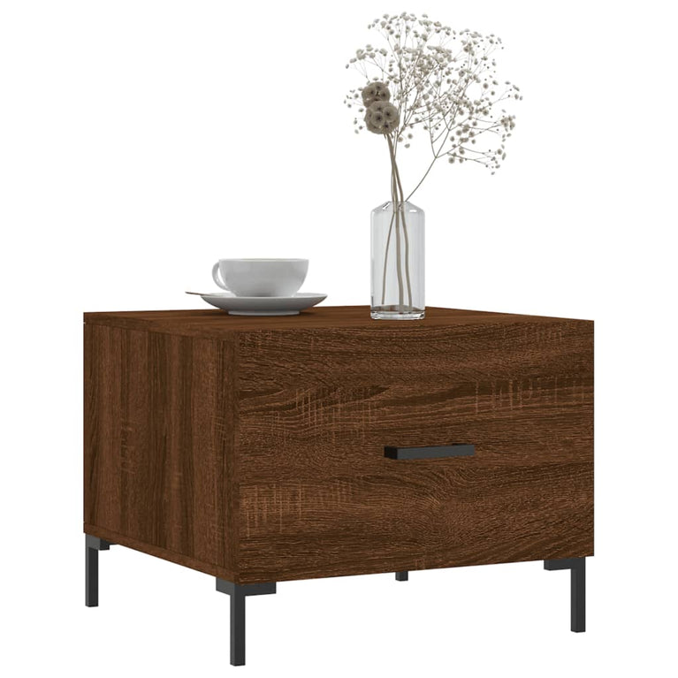 Salontafels 2 st 50x50x40 cm bewerkt hout bruin eikenkleur MeubelReus