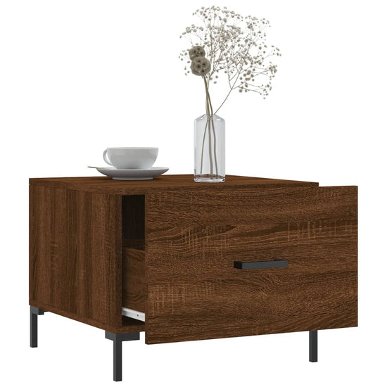 Salontafels 2 st 50x50x40 cm bewerkt hout bruin eikenkleur MeubelReus