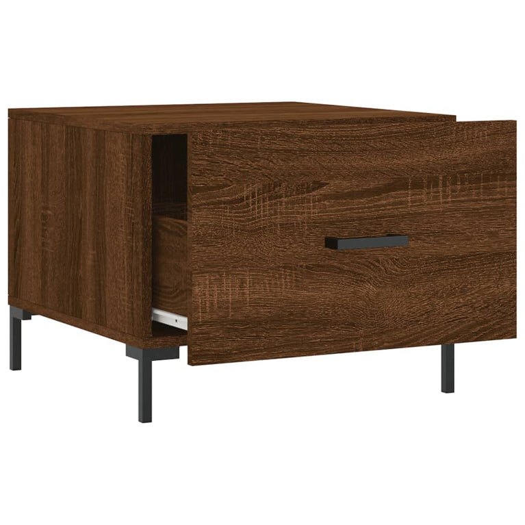 Salontafels 2 st 50x50x40 cm bewerkt hout bruin eikenkleur MeubelReus