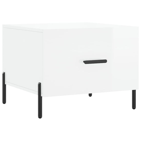 Salontafels 2 st 50x50x40 cm bewerkt hout hoogglans wit MeubelReus