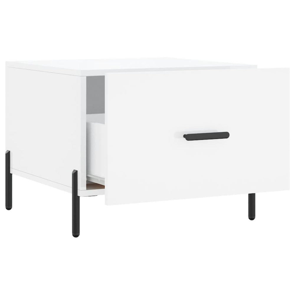 Salontafels 2 st 50x50x40 cm bewerkt hout hoogglans wit MeubelReus