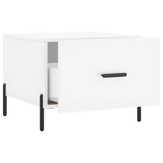 Salontafels 2 st 50x50x40 cm bewerkt hout hoogglans wit MeubelReus