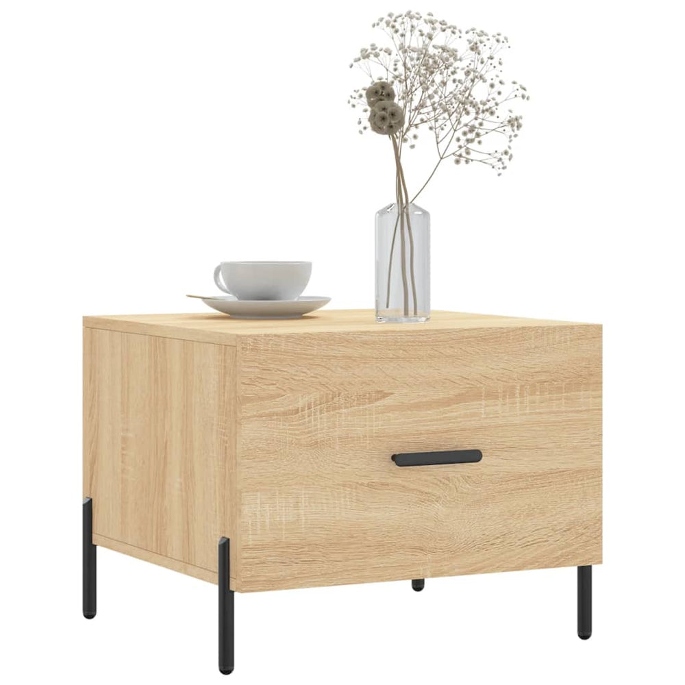 Salontafels 2 st 50x50x40 cm bewerkt hout sonoma eikenkleurig MeubelReus