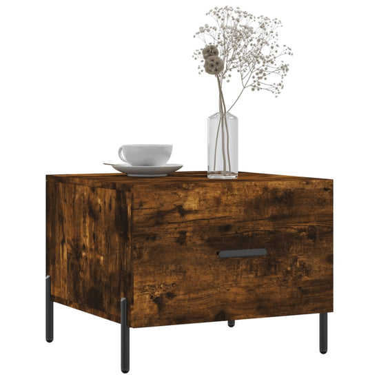 Salontafels 2 st 50x50x40 cm bewerkt hout gerookt eikenkleurig MeubelReus