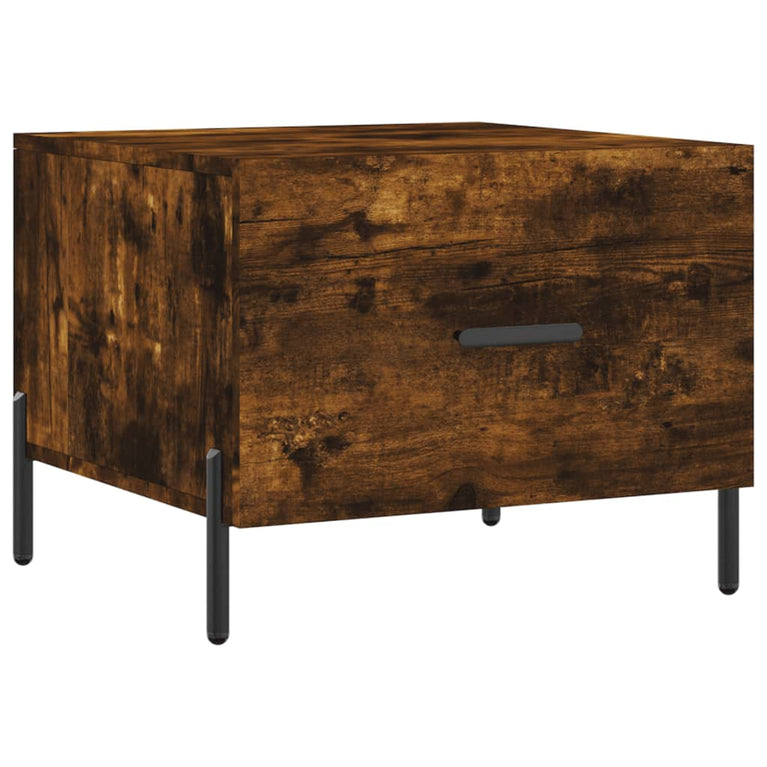Salontafels 2 st 50x50x40 cm bewerkt hout gerookt eikenkleurig MeubelReus