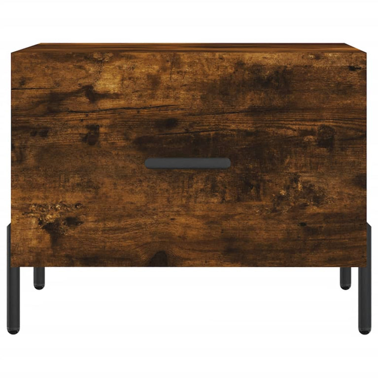 Salontafels 2 st 50x50x40 cm bewerkt hout gerookt eikenkleurig MeubelReus