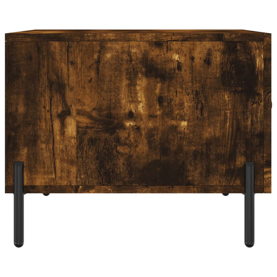 Salontafels 2 st 50x50x40 cm bewerkt hout gerookt eikenkleurig MeubelReus