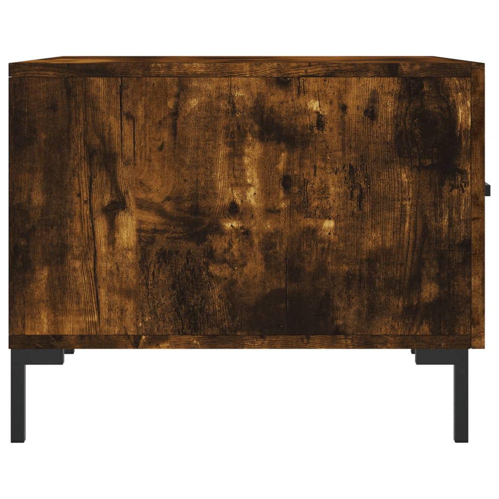 Salontafels 2 st 50x50x40 cm bewerkt hout gerookt eikenkleurig MeubelReus