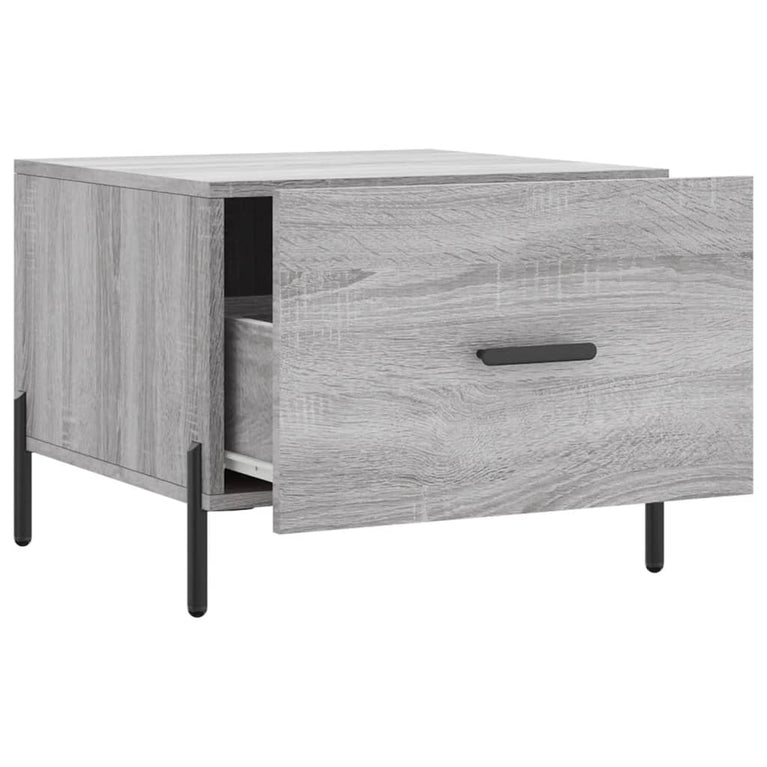 Salontafels 2 st 50x50x40 cm bewerkt hout grijs sonoma eiken MeubelReus