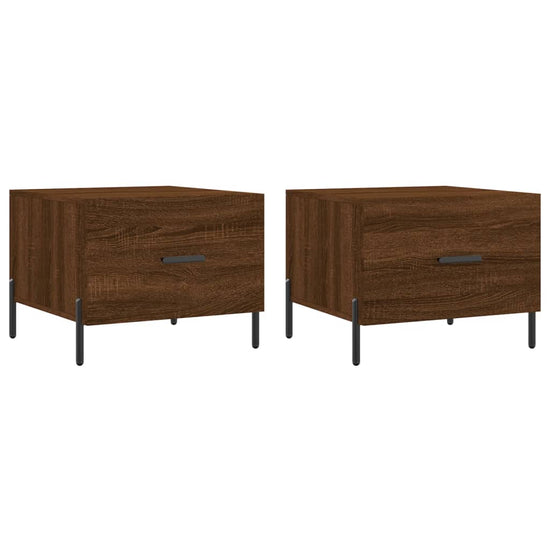 Salontafels 2 st 50x50x40 cm bewerkt hout bruin eikenkleur MeubelReus