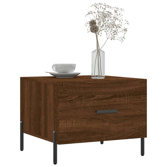 Salontafels 2 st 50x50x40 cm bewerkt hout bruin eikenkleur MeubelReus