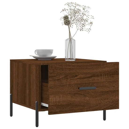 Salontafels 2 st 50x50x40 cm bewerkt hout bruin eikenkleur MeubelReus