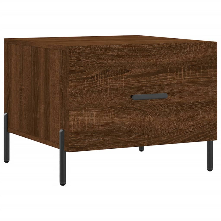 Salontafels 2 st 50x50x40 cm bewerkt hout bruin eikenkleur MeubelReus