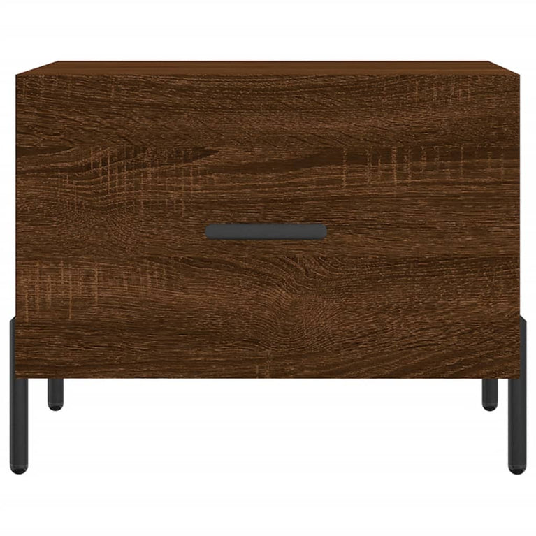 Salontafels 2 st 50x50x40 cm bewerkt hout bruin eikenkleur MeubelReus