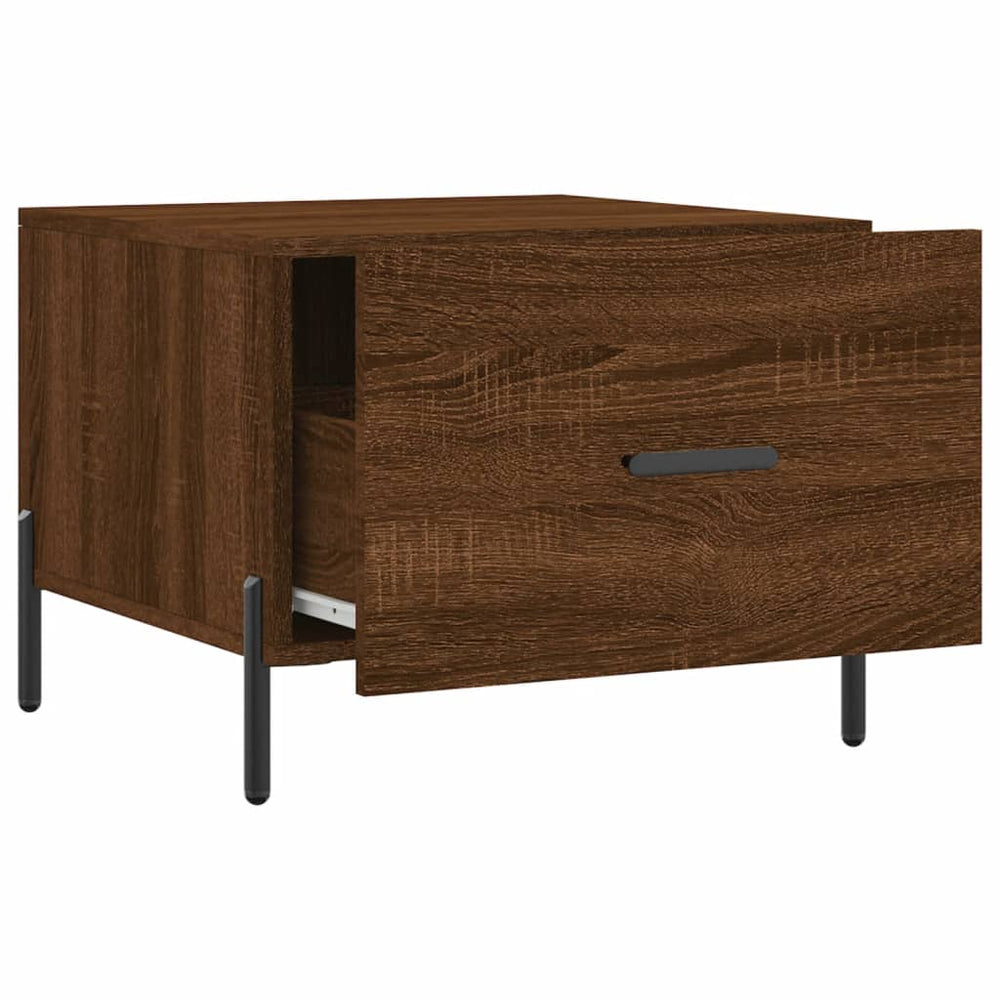 Salontafels 2 st 50x50x40 cm bewerkt hout bruin eikenkleur MeubelReus