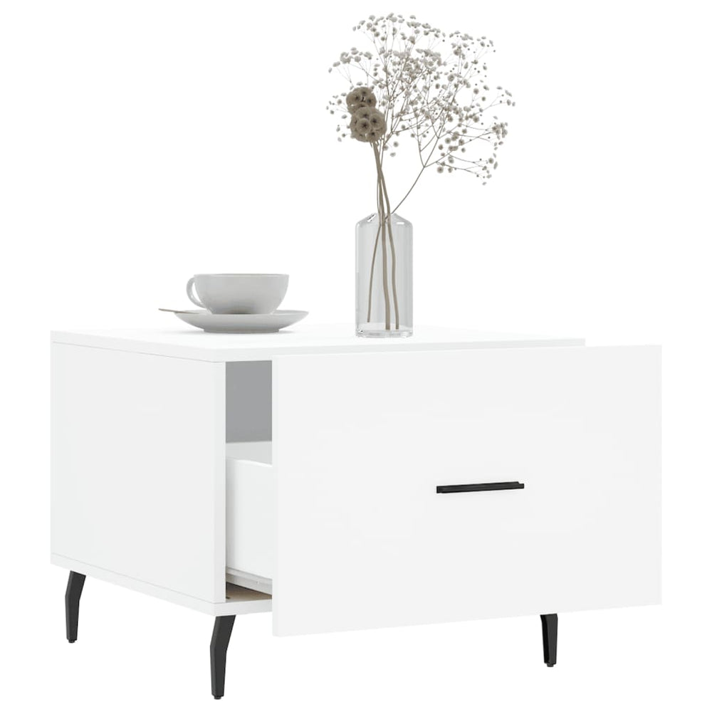 Salontafel 50x50x40 cm bewerkt hout wit MeubelReus