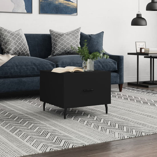 Salontafel 50x50x40 cm bewerkt hout zwart MeubelReus