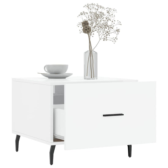 Salontafel 50x50x40 cm bewerkt hout hoogglans wit MeubelReus