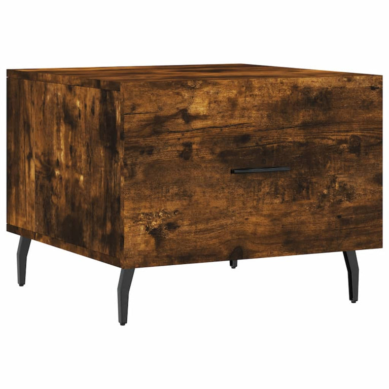 Salontafels 2 st 50x50x40 cm bewerkt hout gerookt eikenkleurig MeubelReus