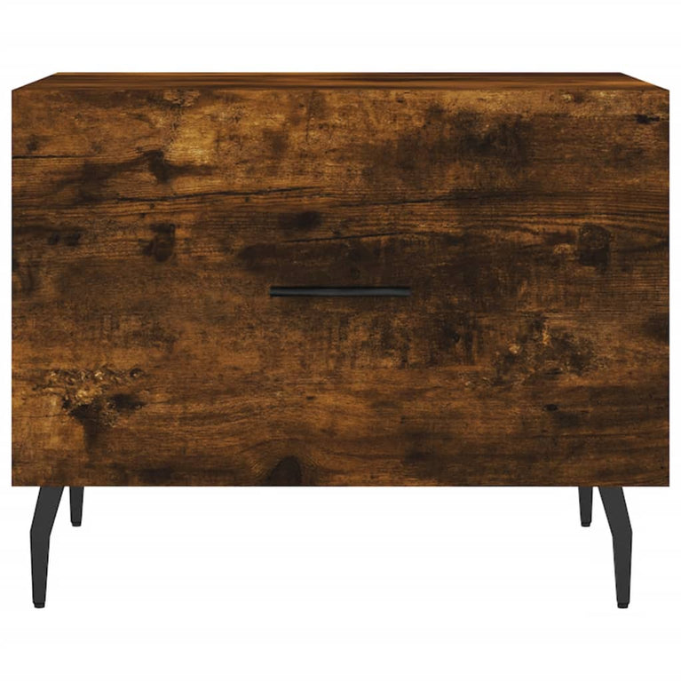 Salontafels 2 st 50x50x40 cm bewerkt hout gerookt eikenkleurig MeubelReus