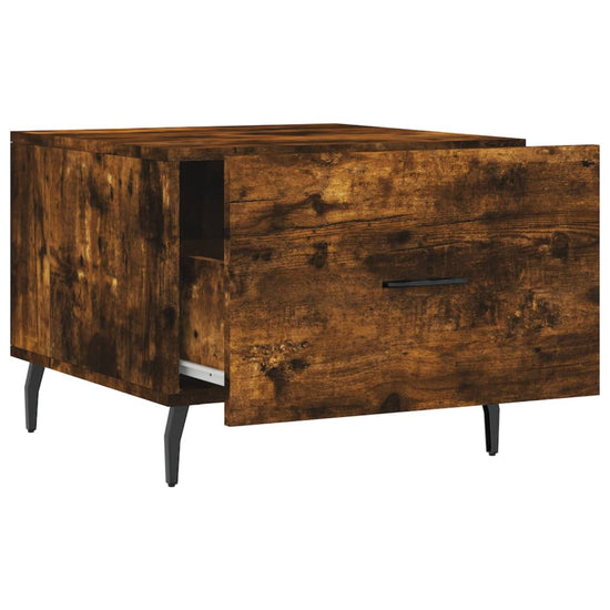 Salontafels 2 st 50x50x40 cm bewerkt hout gerookt eikenkleurig MeubelReus