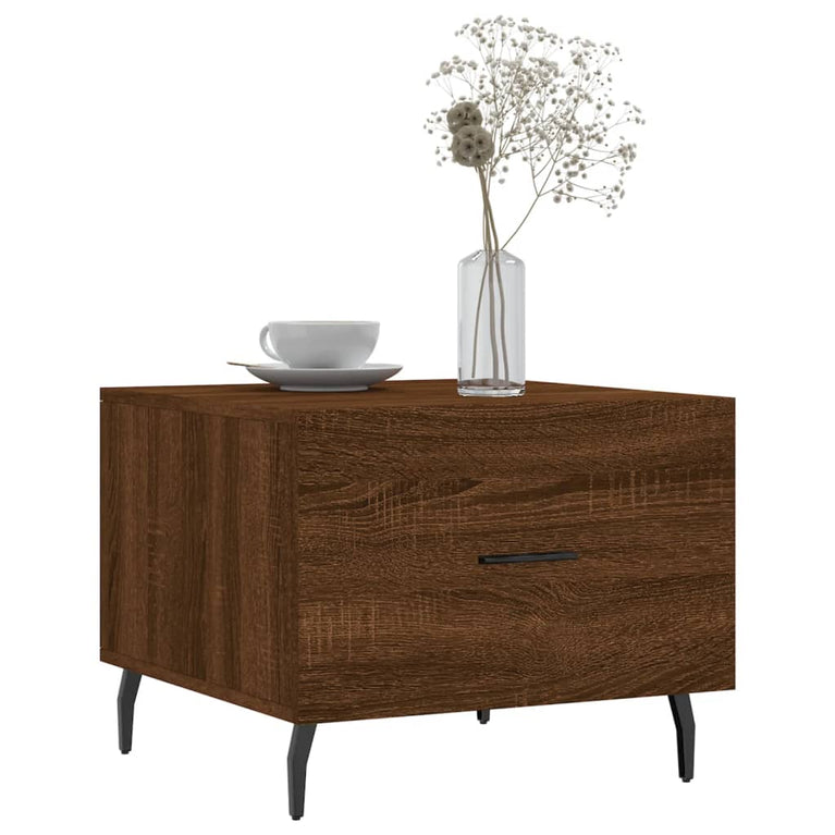 Salontafels 2 st 50x50x40 cm bewerkt hout bruin eikenkleur MeubelReus